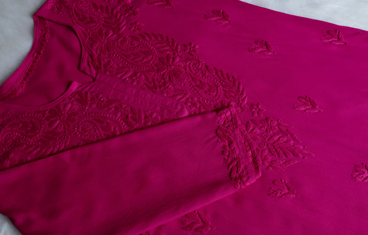 Zahrah Deep Pink Long Rayon Kurta