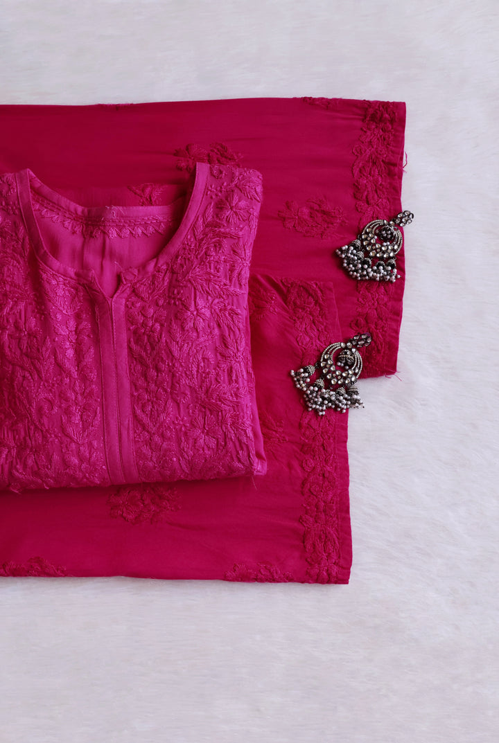 Farhaa Deep Pink 2 piece Rayon set