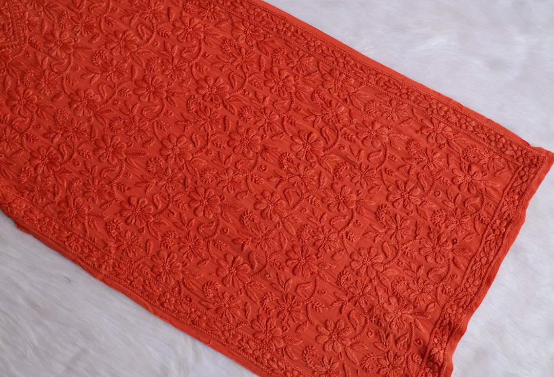 Alayna Rust Jaal Viscose Georgette Kurta