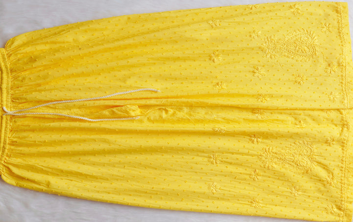 Nazakat Lemon Yellow 3 Piece Cotton Kurta set