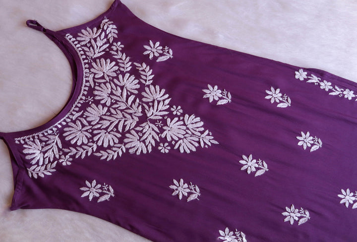 Mirha Dusty Purple Sleeveless Rayon Kurta