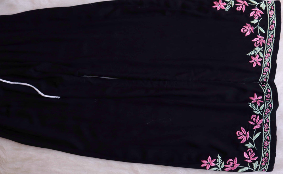 Gul Kashmiri Black & Baby Pink Modal Kurta Set