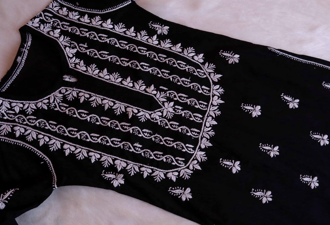 Maira Black Cotton Kurta