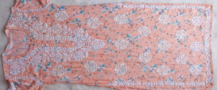 Dahlia Peach Pure Mulmul set