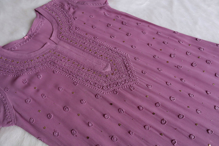 Mahaa Dusty Purple Viscose Georgette Kurta