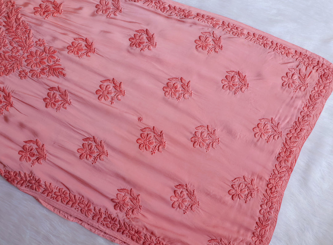 Mehr Rose Beige Crepe Silk Kurta