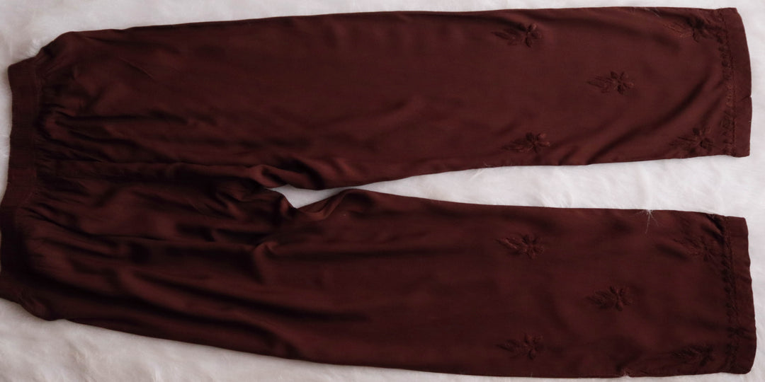 Haania Chocolate Brown Noodle Strap 3 Piece Kurta set