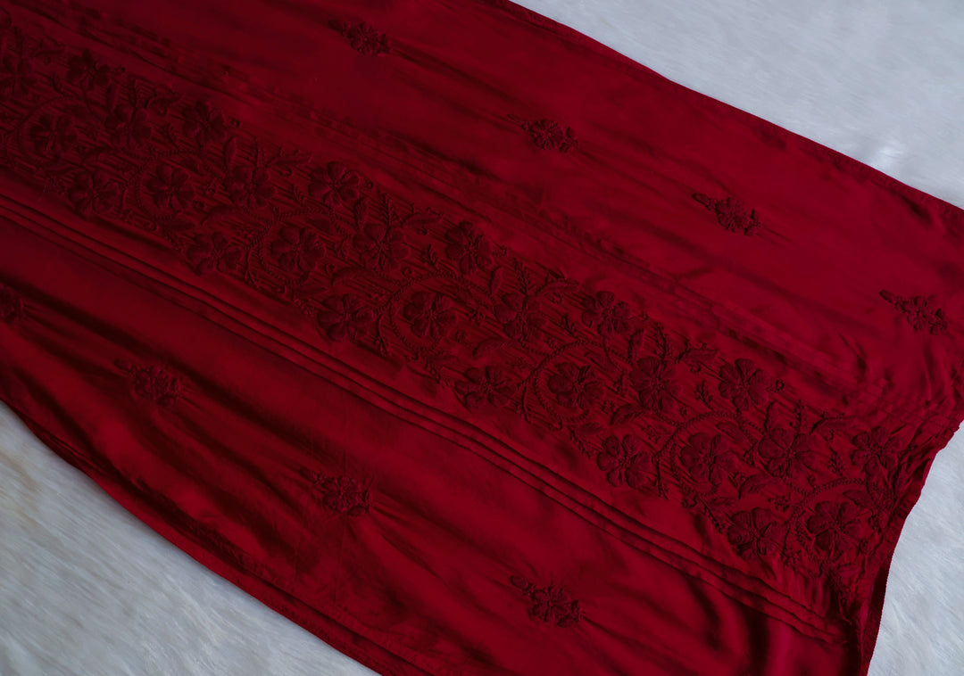 Mayra Maroon Pure Muslin Kurta