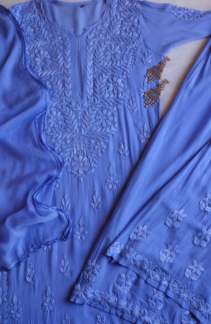 Zimra Ice Blue Viscose 3 Piece Set