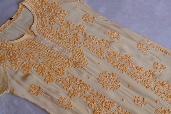 Haya Yellow Pure Crepe Kurta