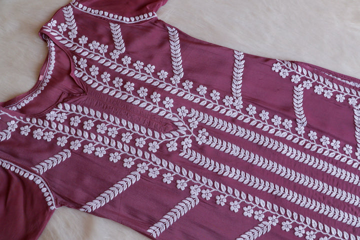 Hanaa Dusty Purple Crepe Silk Kurta