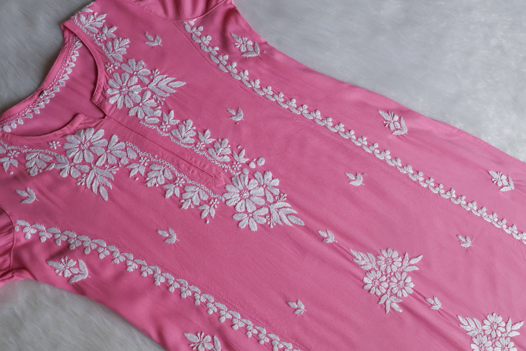 Zainab Pastel Pink Long Rayon kurta