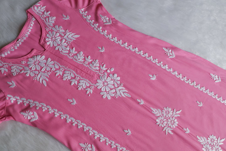 Zainab Pastel Pink Long Rayon kurta