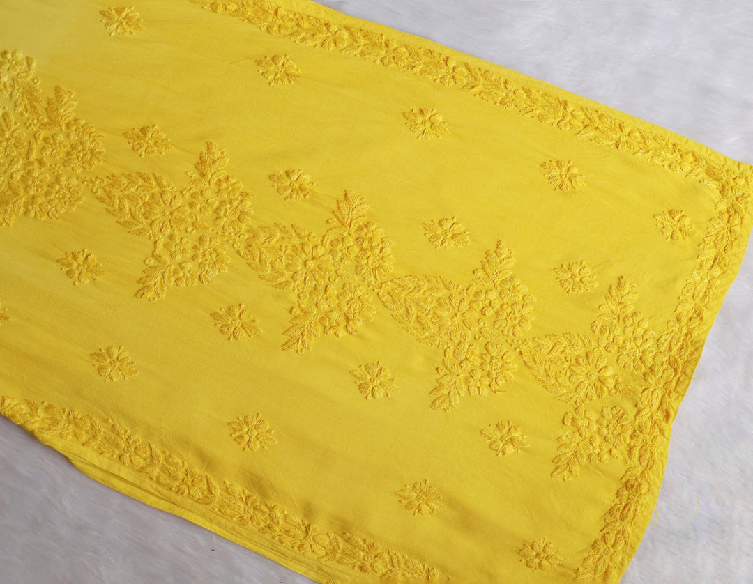 Sarah Lemon Yellow Long Ombre Rayon Kurta