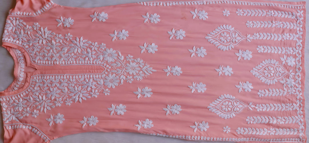 Hayaa Peach Pure Modal Kurta