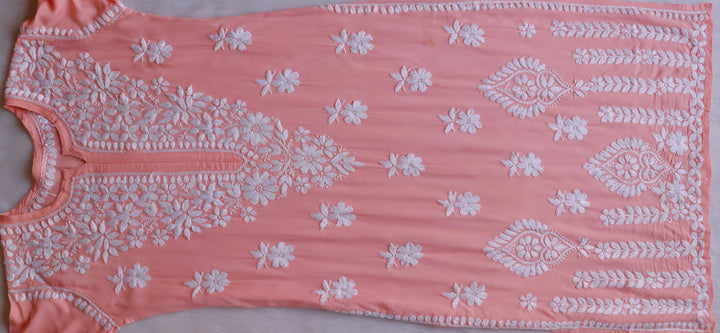 Hayaa Peach Pure Modal Kurta