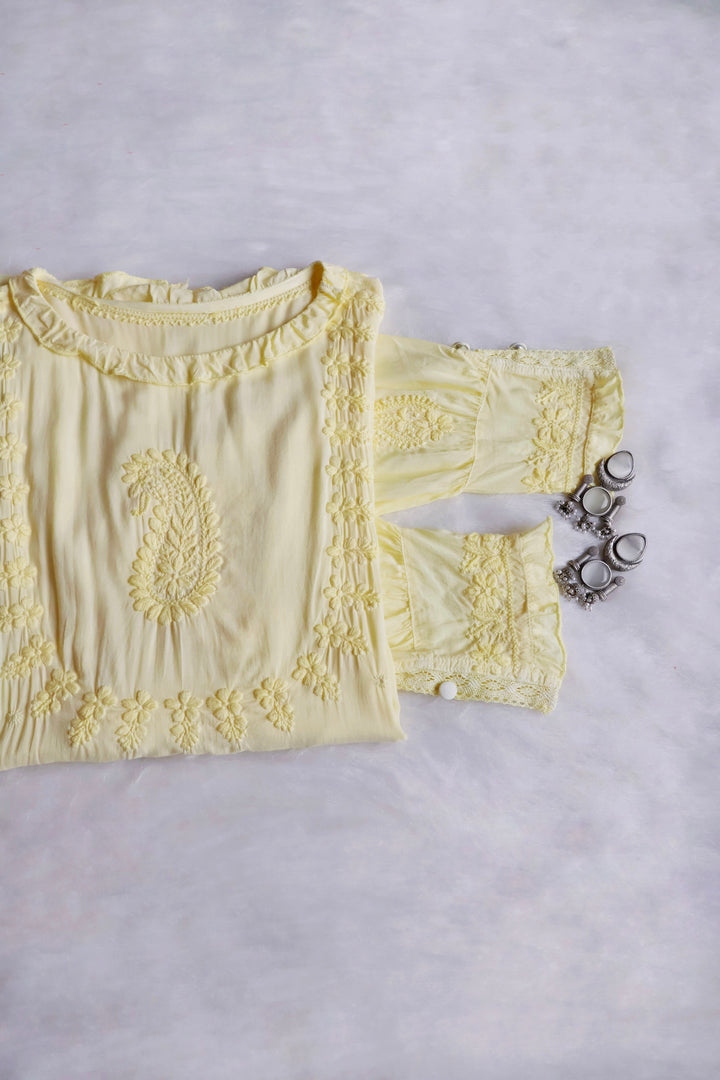 Zamda Afghani Butter Yellow Pure Modal Set