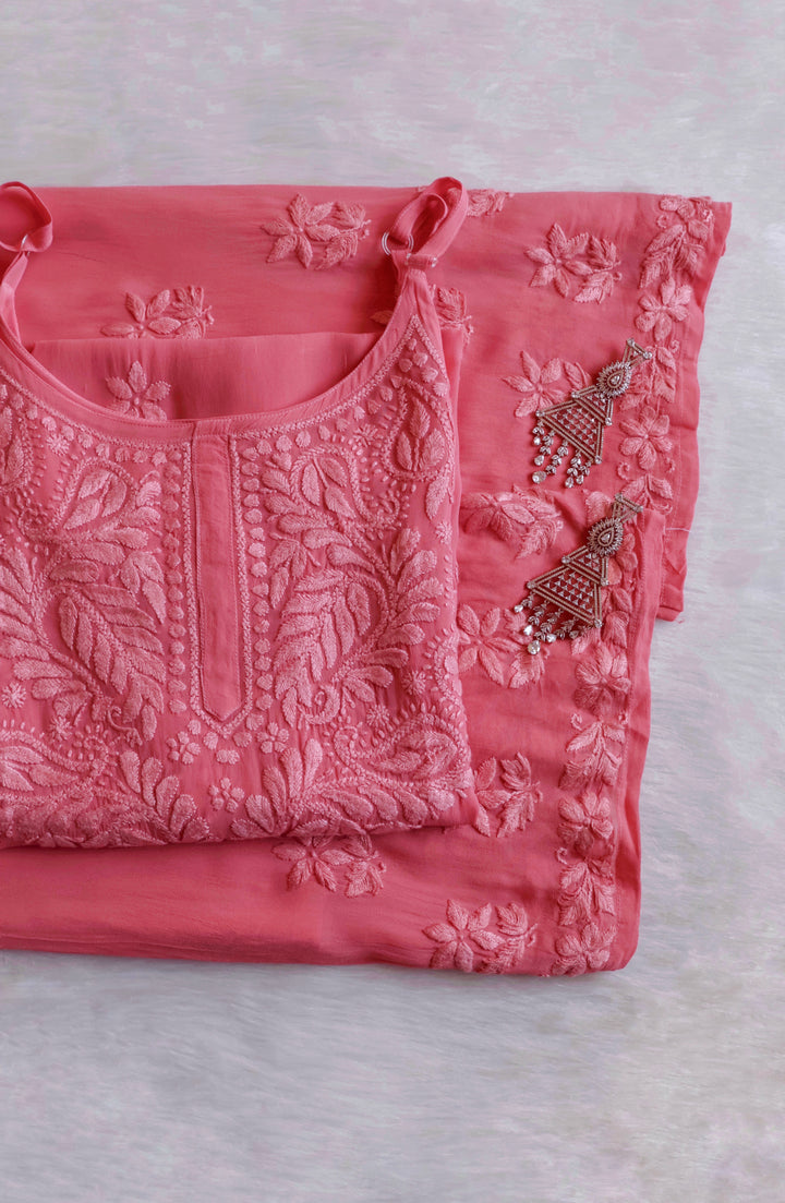 Zimra Rose Brown Viscose Sleeveless Set