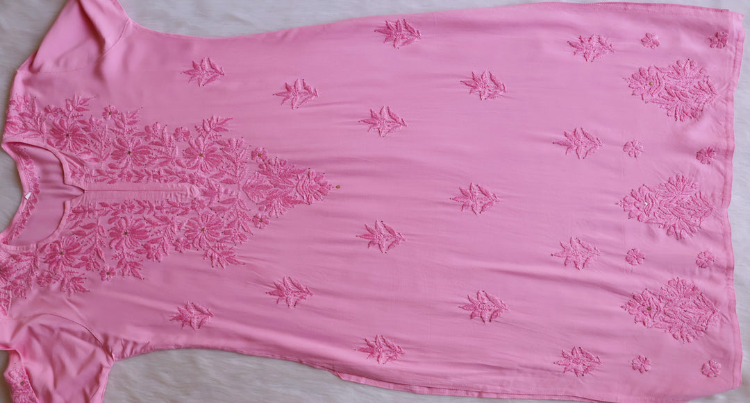 Naira Baby Pink Rayon Mukaish 3 Piece Set