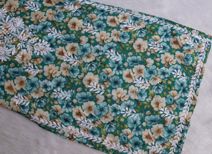 Aleha Turquoise Blue Pure Mulmul set