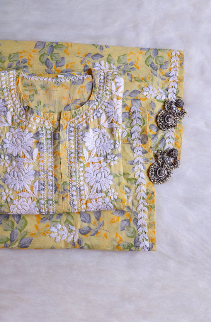Iris Yellow Pure Mulmul set