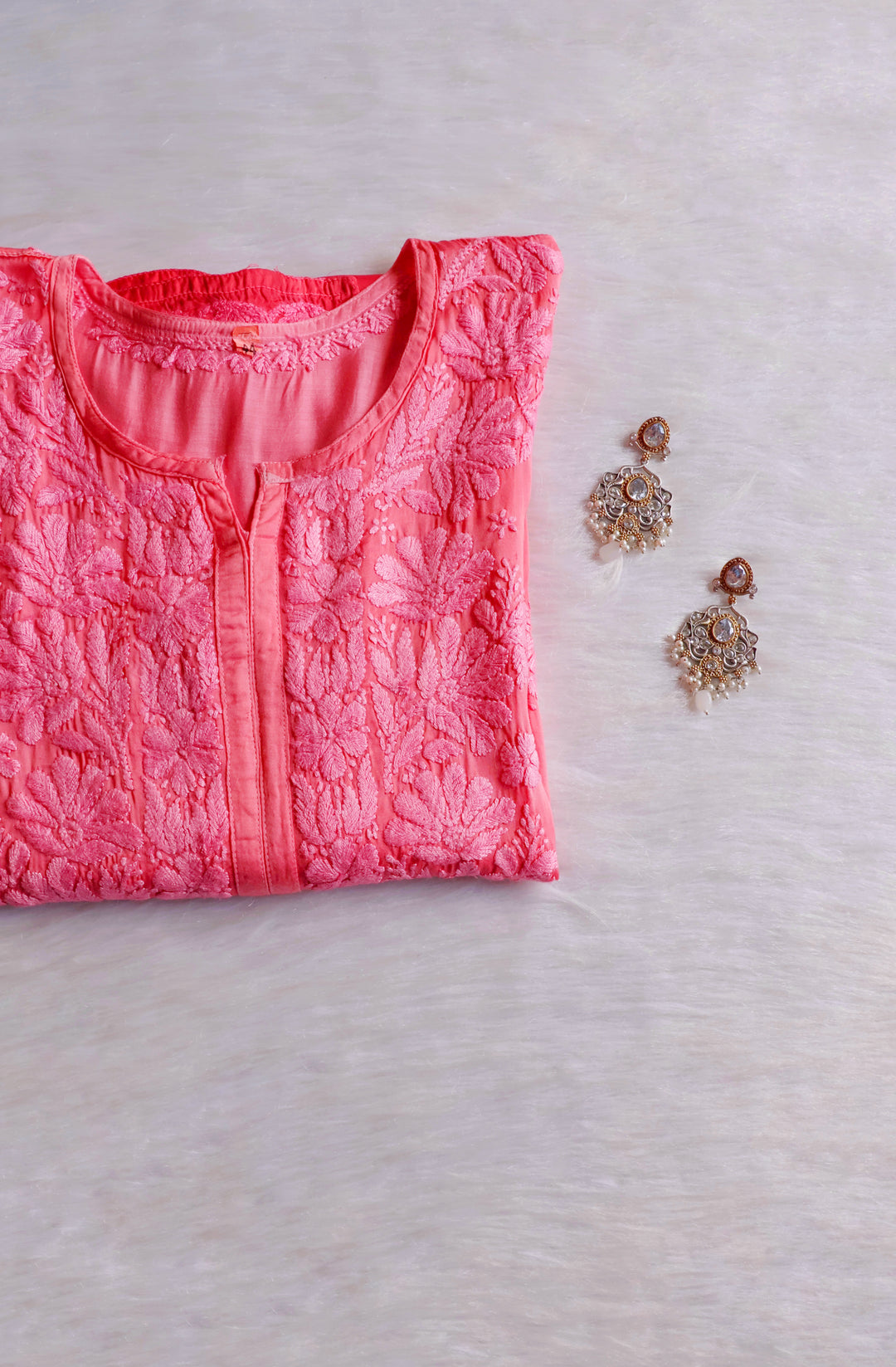 Zaryaab Mauve Pink Long Modal Silk Kurta
