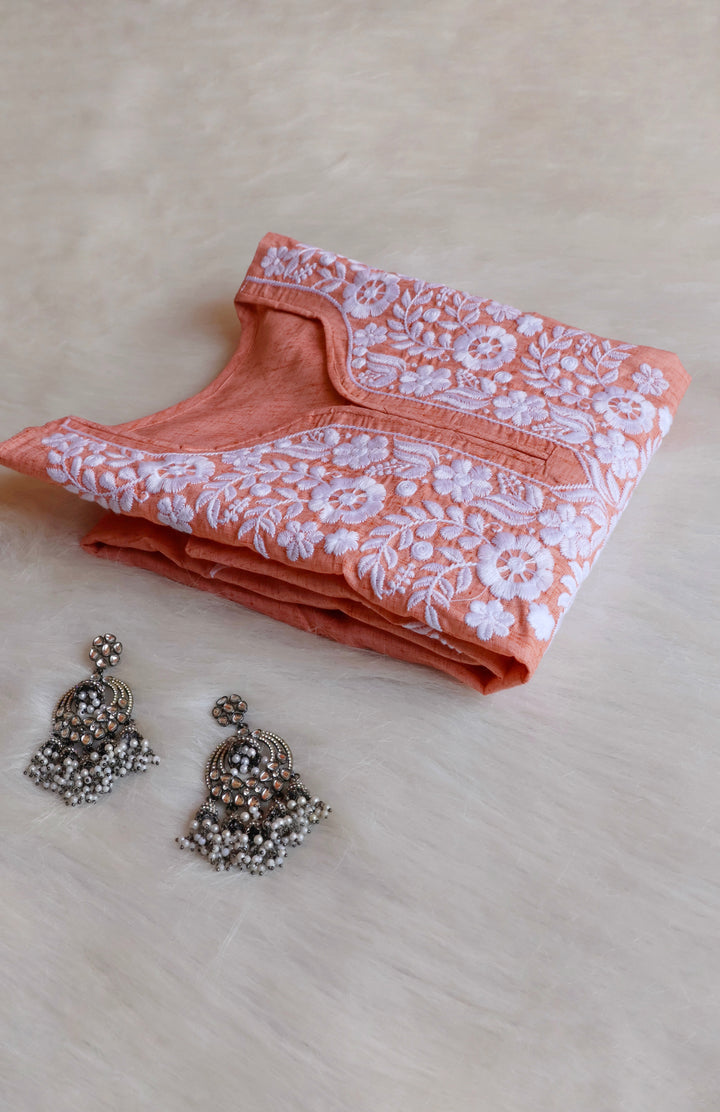 Taraa Rose Brown Cotton Kurta