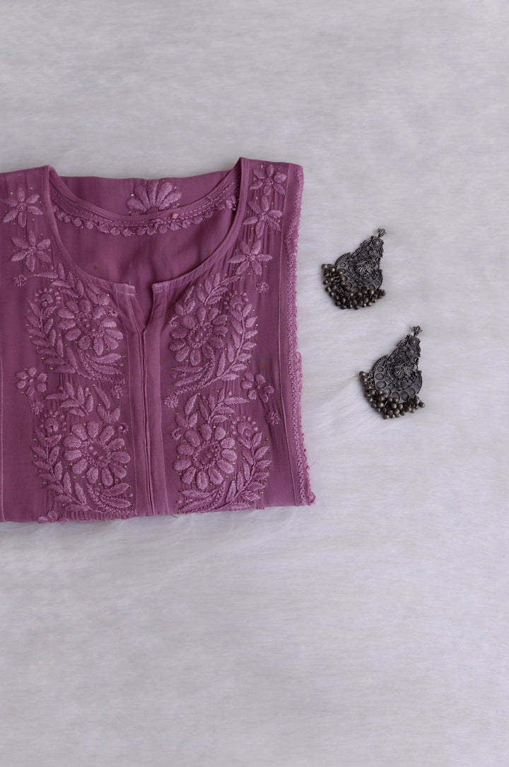 Heer Dusty Purple Viscose Georgette Kurta