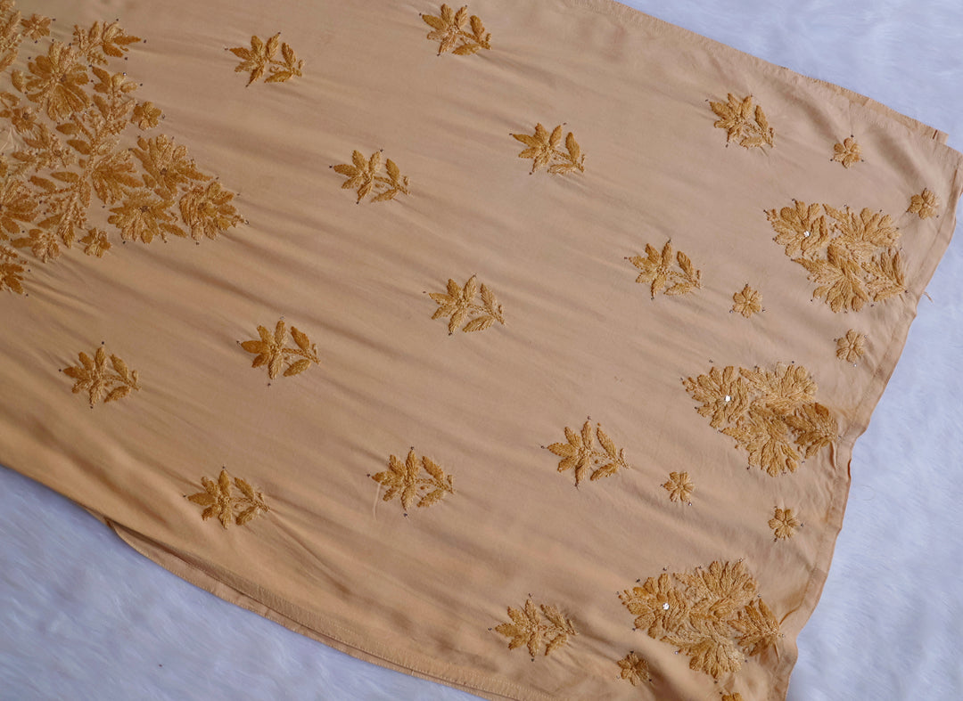 Naira Beige Rayon Mukaish 3 Piece Set