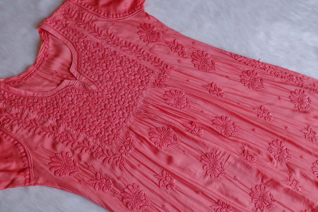 Hoor Rose Pink 10D Pure Muslin Kurta Set