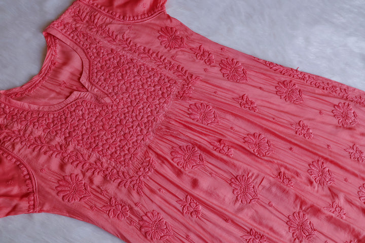 Hoor Rose Pink 10D Pure Muslin Kurta Set