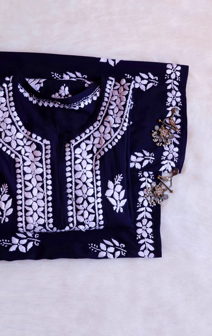 Amaara Navy Blue Rayon Kurta Set