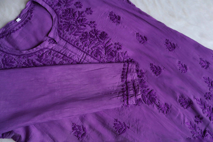 Layla Deep Purple Short Chanderi Kurta