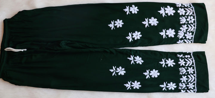 Maahi Deep Green Rayon Coord set - Noor Chikankari