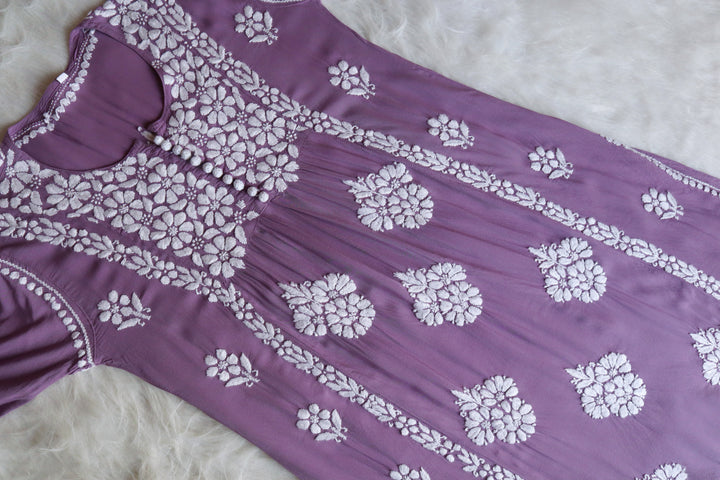 Sahiba Dusty Purple Nyra Cut Modal Kurta