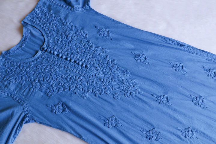 Aayat Ice Blue Cotton Kurta