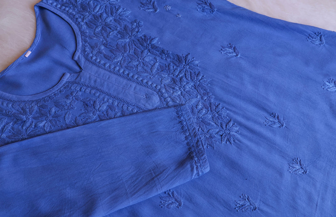 Nora Ice Blue Short Rayon Kurta