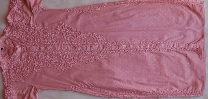 Nazakat Rose Brown Pure Cotton Kurta Set - Noor Chikankari
