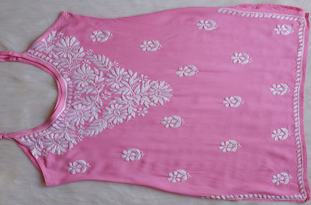 Farhaa Baby Pink Short Sleeveless Kurta