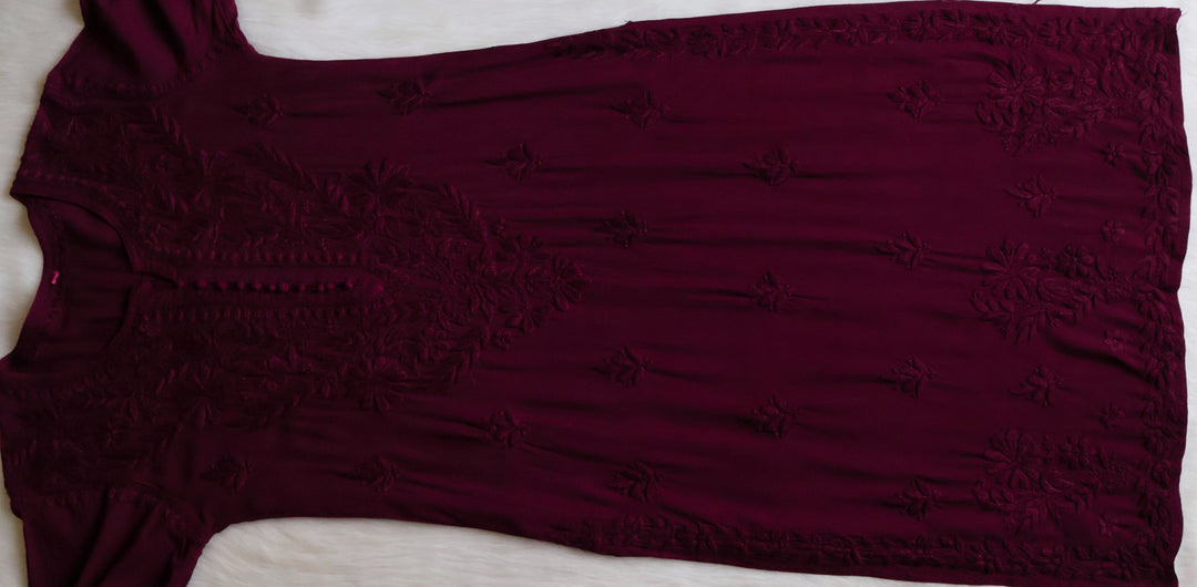 Enaara Deep Plum Potli Button Rayon set