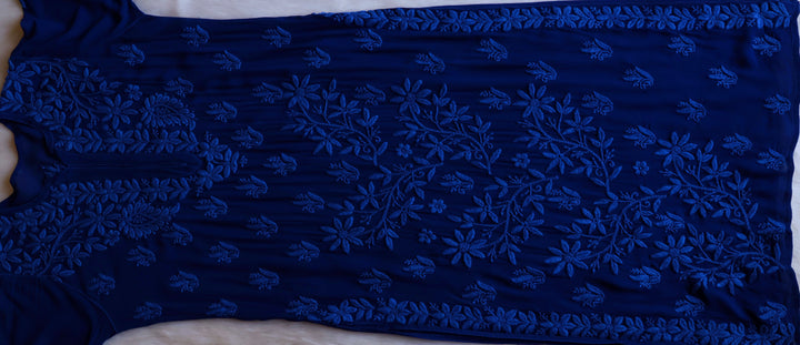 Waliya Royal Blue Viscose Georgette Kurta