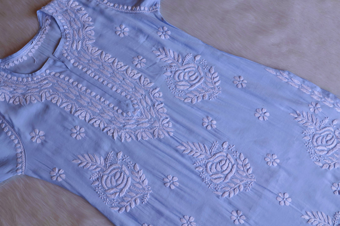 Anaisha Ice Blue Silk Crepe Kurta set
