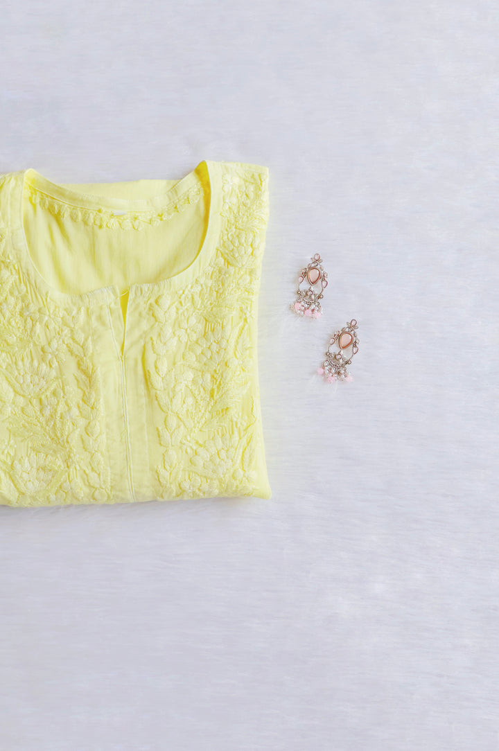 Mariam Pastel Yellow Pure Cotton Kurta