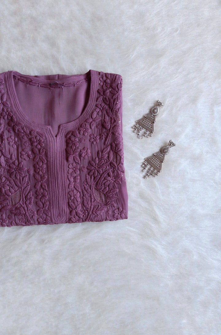 Mariya Dusty Purple Viscose Georgette Kurta