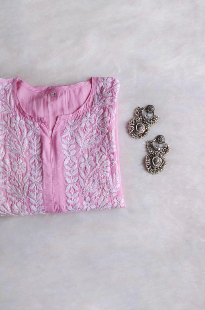 Mahnoor Baby Pink Long Modal Kurta