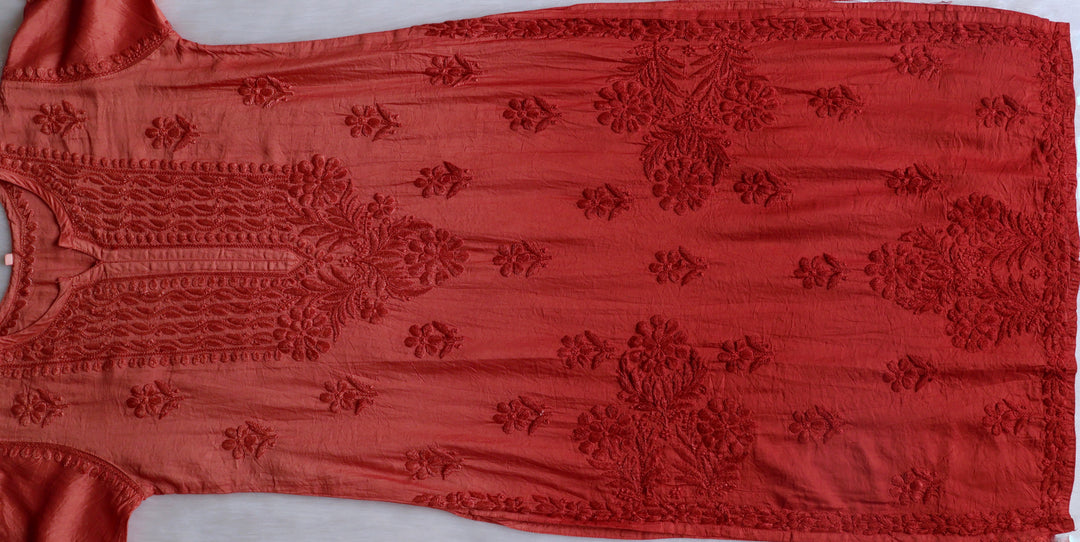Dilnoor Rose Brown Chanderi Ombre Kurta