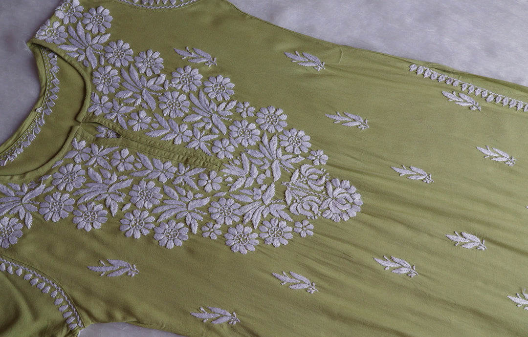 Mariyam Sage Green Long Rayon kurta