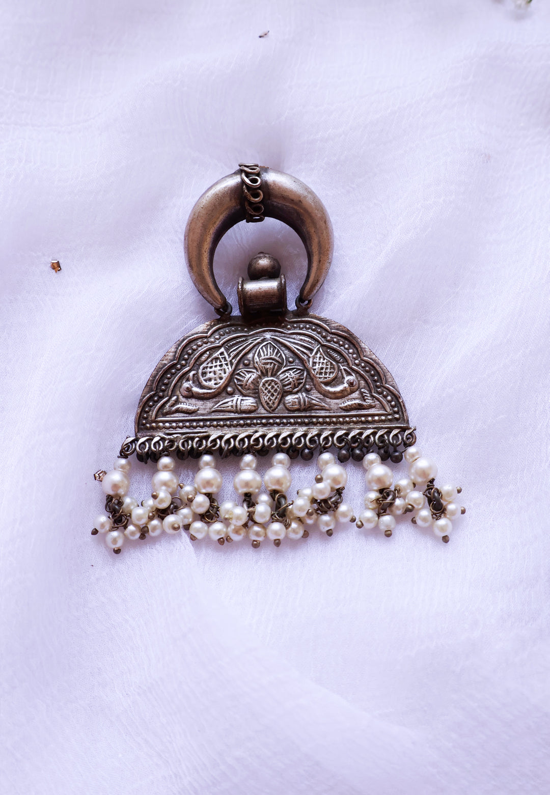 Chunky Oxidised Silver Floral earrings