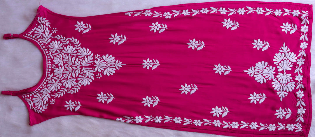 Mirha Deep Pink Sleeveless Rayon Kurta