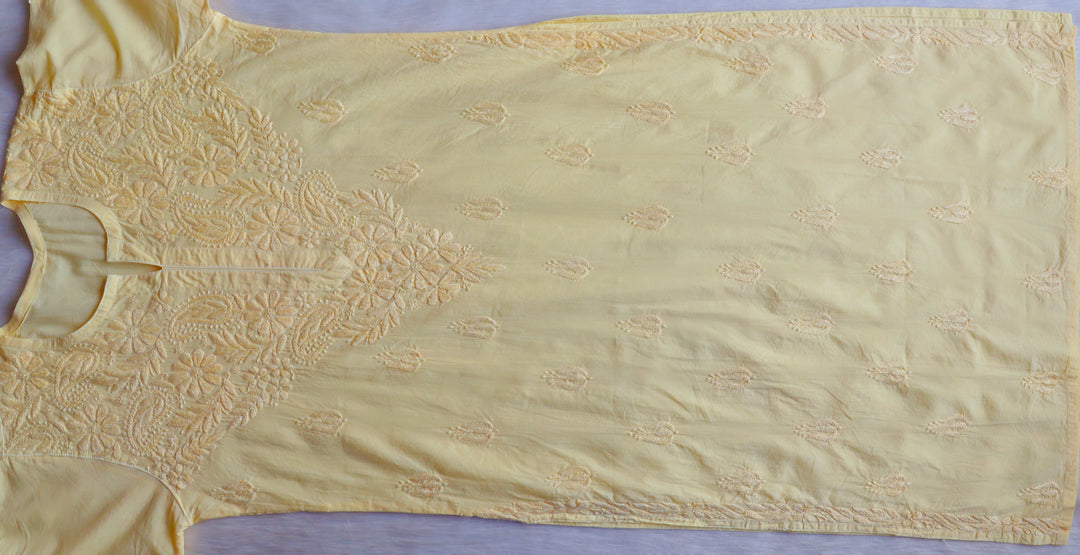 Anah Pastel Yellow Pure Cotton Kurta